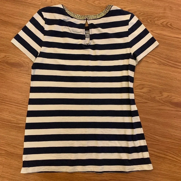 ❌FINAL❌ JUICY COUTURE EUC Striped Crystal Neck Tee - Picture 4 of 5